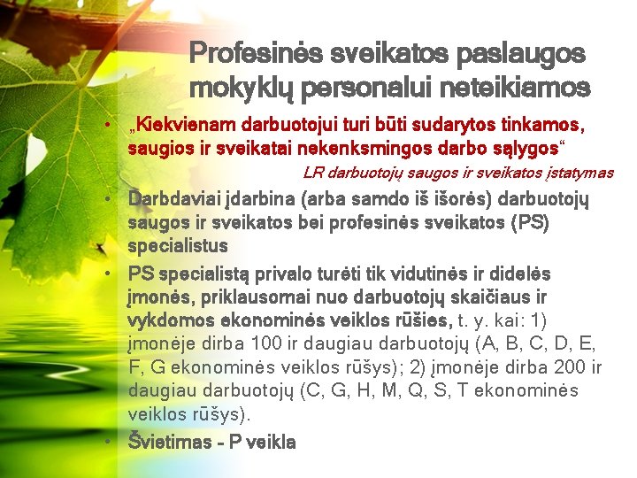 Profesinės sveikatos paslaugos mokyklų personalui neteikiamos • „Kiekvienam darbuotojui turi būti sudarytos tinkamos, saugios