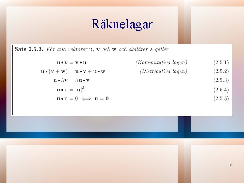 Räknelagar 9 