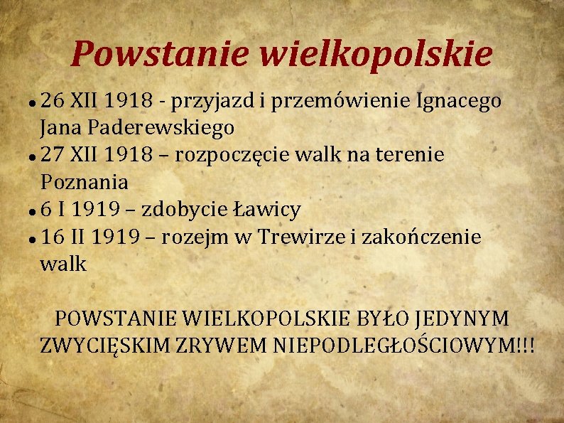 Powstanie wielkopolskie 26 XII 1918 - przyjazd i przemówienie Ignacego Jana Paderewskiego 27 XII