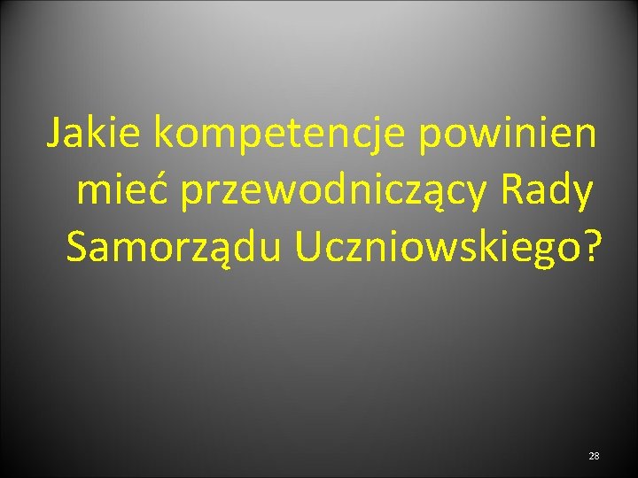 Jakie kompetencje powinien mieć przewodniczący Rady Samorządu Uczniowskiego? 28 
