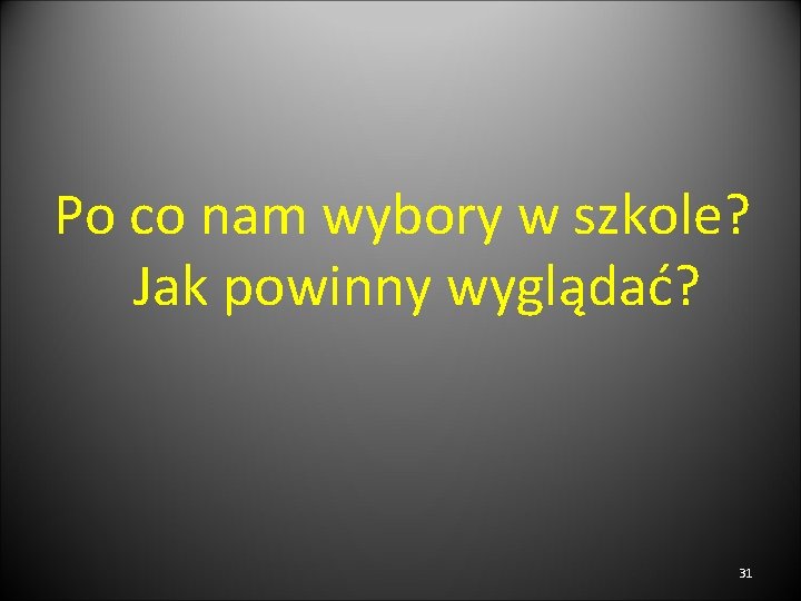Po co nam wybory w szkole? Jak powinny wyglądać? 31 