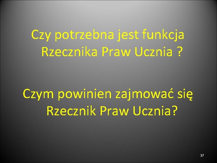 Czy potrzebna jest funkcja Rzecznika Praw Ucznia ? Czym powinien zajmować się Rzecznik Praw