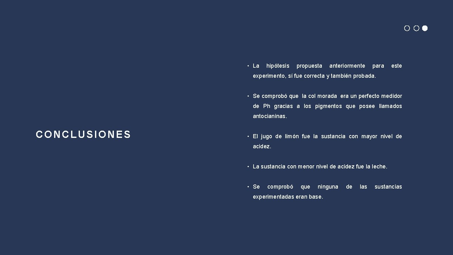  • La hipótesis propuesta anteriormente para este experimento, sí fue correcta y también