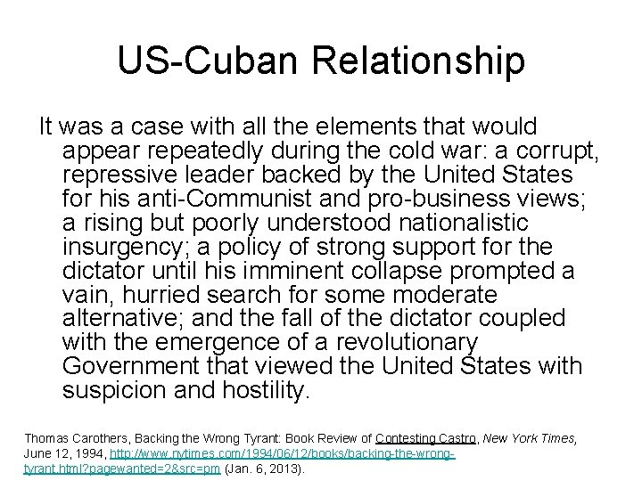 US-Cuban Relationship It was a case with all the elements that would appear repeatedly US-Cuban Relationship It was a case with all the elements that would appear repeatedly