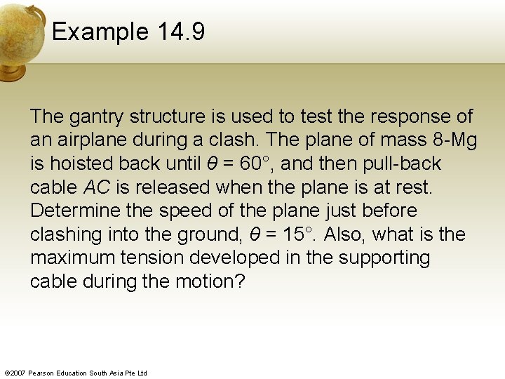 Example 14. 9 The gantry structure is used to test the response of an