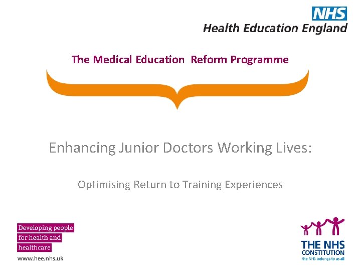 The Medical Education Reform Programme Enhancing Junior Doctors Working Lives: Optimising Return to Training