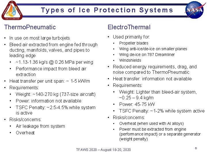 Types of Ice Protection Systems Thermo. Pneumatic Electro. Thermal • In use on most