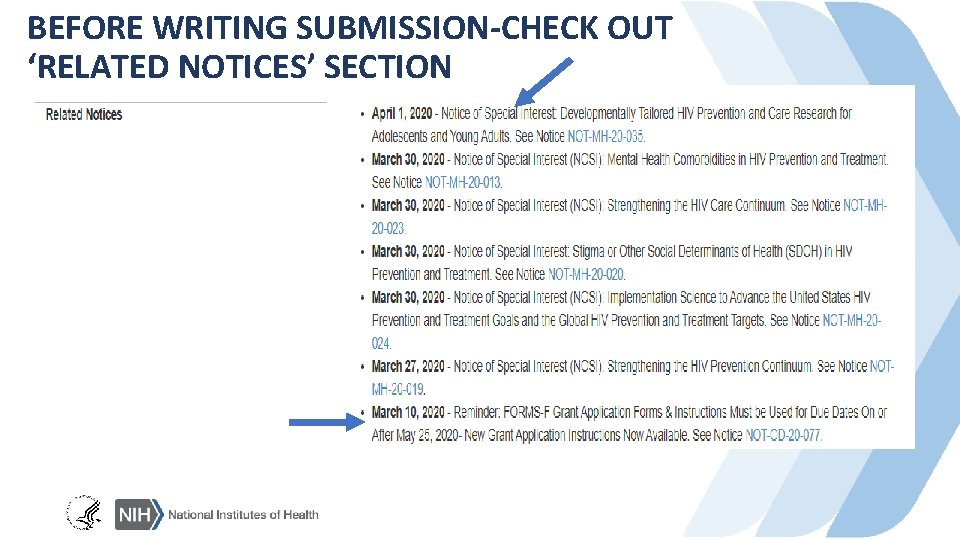 BEFORE WRITING SUBMISSION-CHECK OUT ‘RELATED NOTICES’ SECTION 