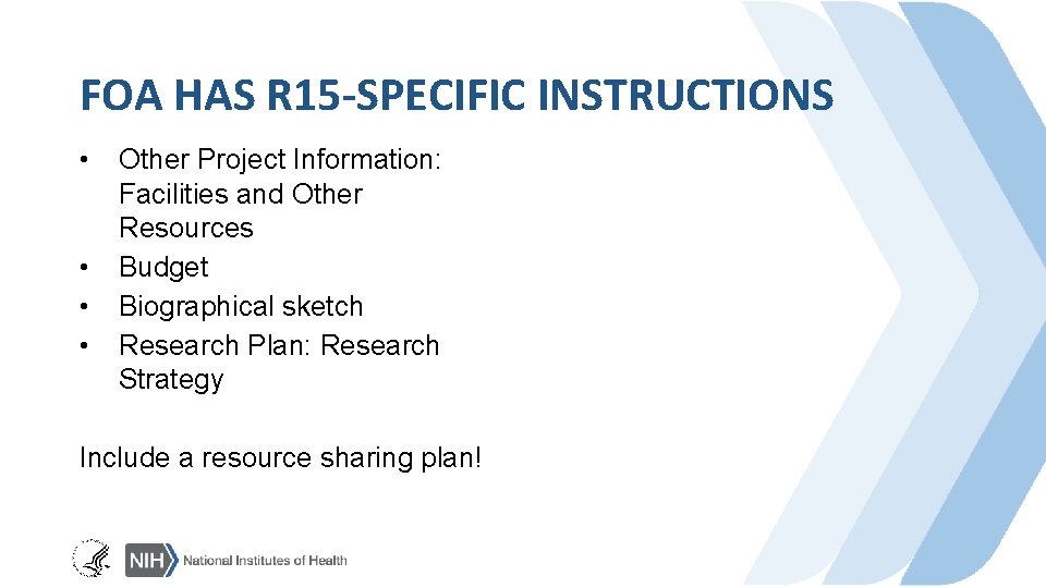 FOA HAS R 15 -SPECIFIC INSTRUCTIONS • • Other Project Information: Facilities and Other