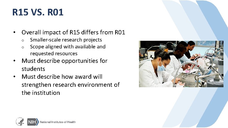 R 15 VS. R 01 • Overall impact of R 15 differs from R