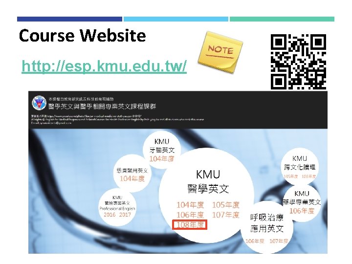 Course Website http: //esp. kmu. edu. tw/ Course Website http: //esp. kmu. edu. tw/