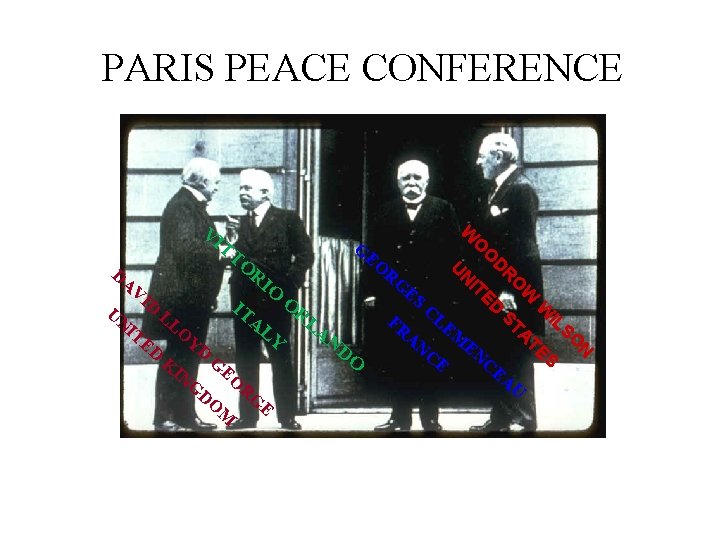 PARIS PEACE CONFERENCE G N SO IL S W TE A ST ED CL