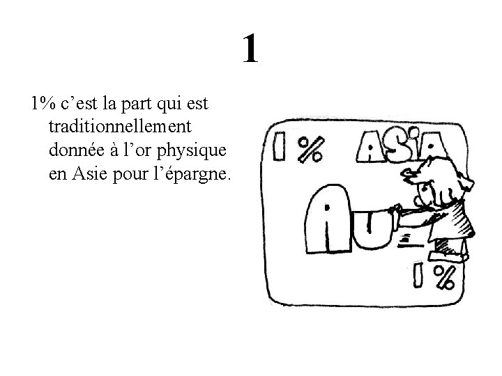 1 1% c’est la part qui est traditionnellement donnée à l’or physique en Asie