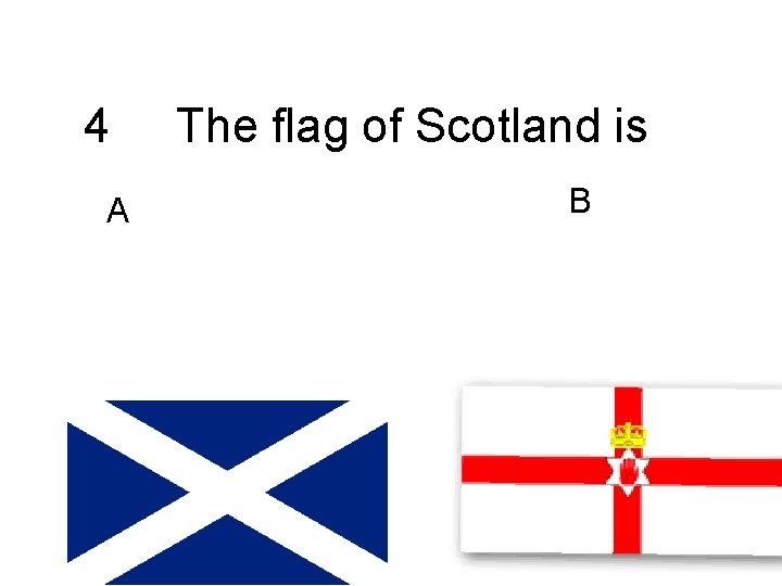4 A The flag of Scotland is B 