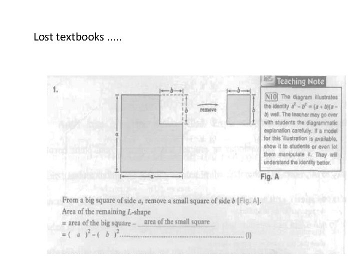 Lost textbooks. . . 