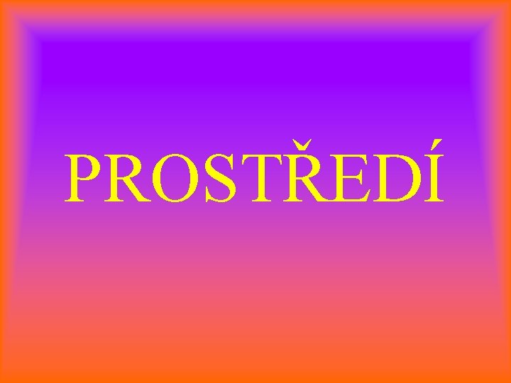 PROSTŘEDÍ 