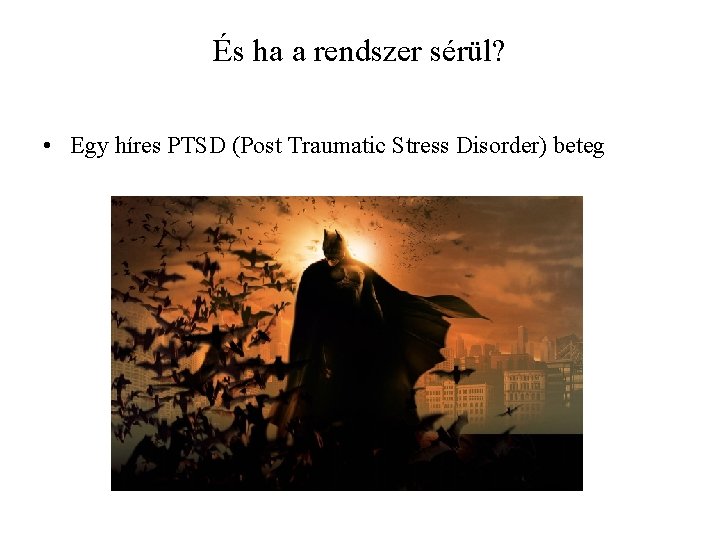 És ha a rendszer sérül? • Egy híres PTSD (Post Traumatic Stress Disorder) beteg