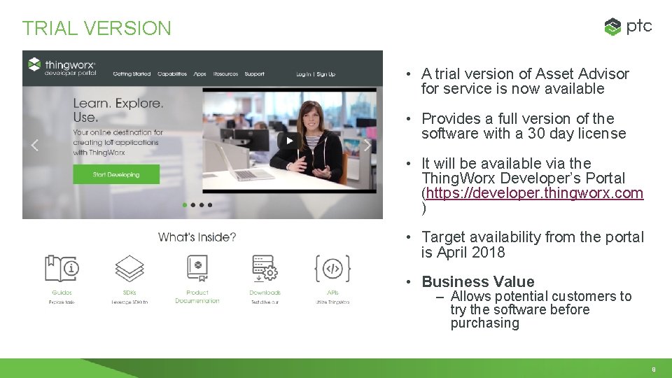 TRIAL VERSION • A trial version of Asset Advisor for service is now available
