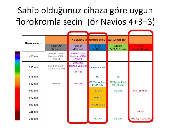 Sahip olduğunuz cihaza göre uygun florokromla seçin (ör Navios 4+3+3) 