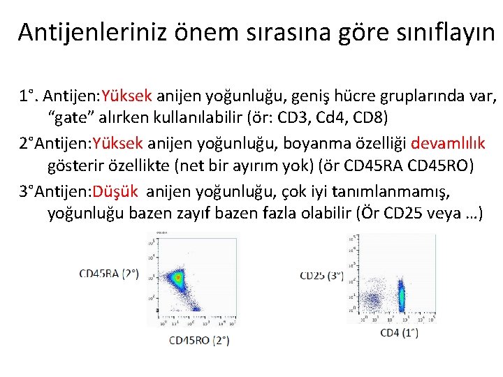 Antijenleriniz önem sırasına göre sınıflayın 1°. Antijen: Yüksek anijen yoğunluğu, geniş hücre gruplarında var,