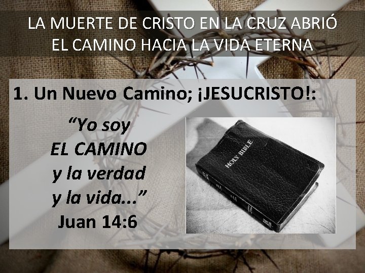 LA MUERTE DE CRISTO EN LA CRUZ ABRIÓ EL CAMINO HACIA LA VIDA ETERNA