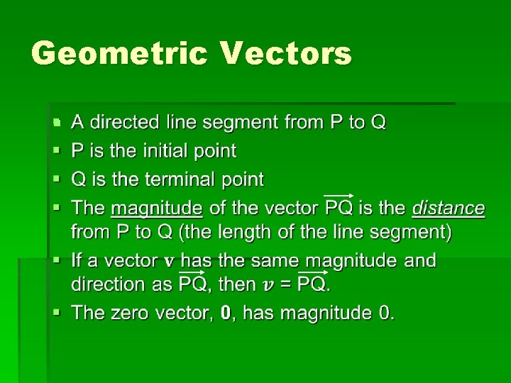 Geometric Vectors § 