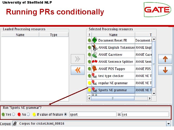 University of Sheffield NLP Running PRs conditionally 