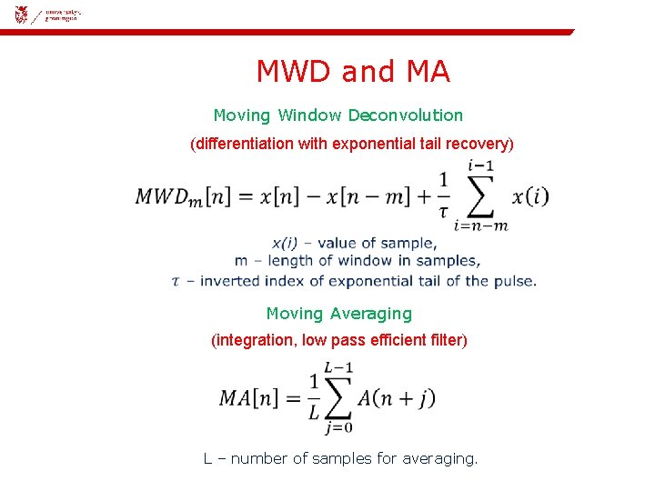 08 -11 -2018 | MWD and MA Moving Window Deconvolution (differentiation with exponential tail