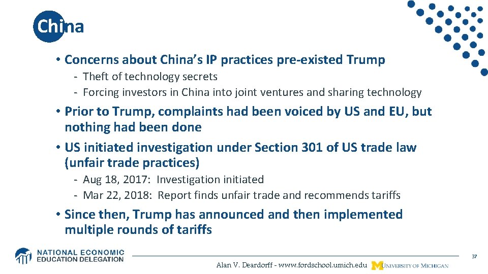 China • Concerns about China’s IP practices pre-existed Trump - Theft of technology secrets