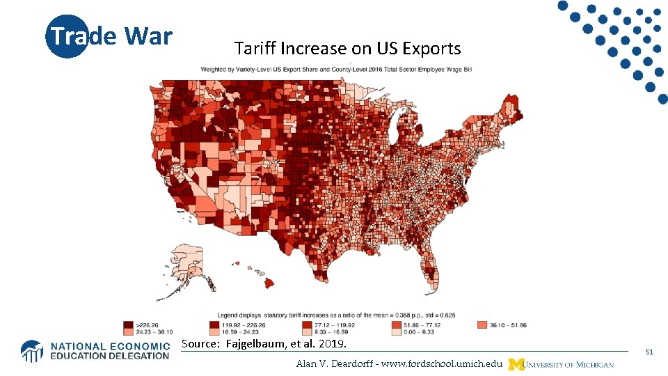 Trade War Tariff Increase on US Exports Source: Fajgelbaum, et al. 2019. Alan V.