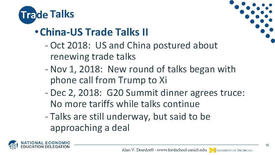 Trade Talks War • China-US Trade Talks II - Oct 2018: US and China
