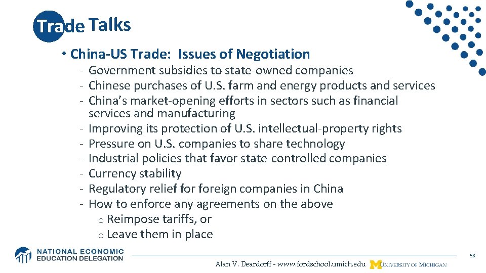 Trade Talks War • China-US Trade: Issues of Negotiation - Government subsidies to state-owned