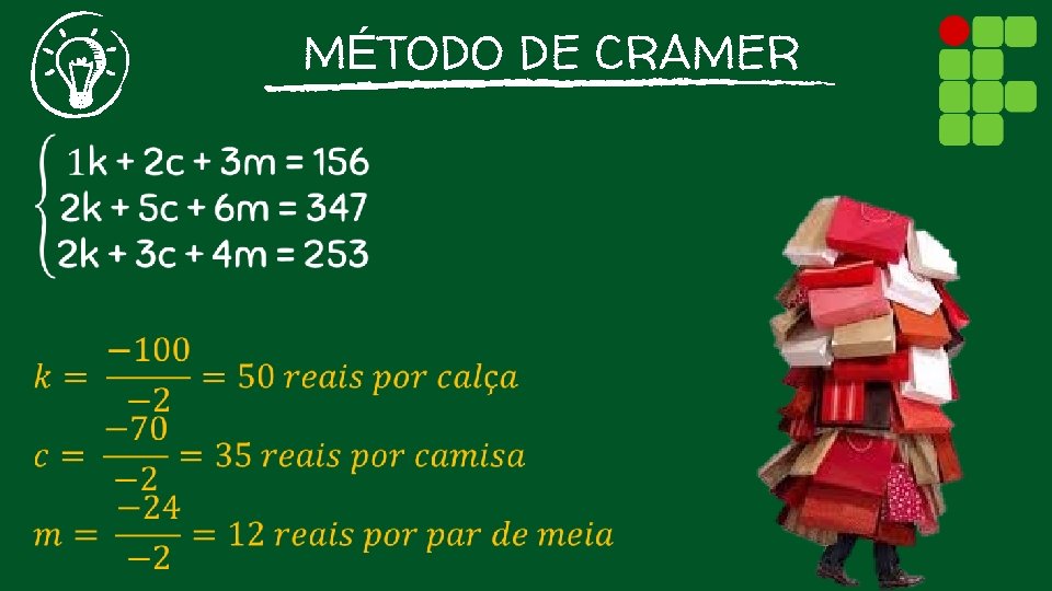 MÉTODO DE CRAMER 