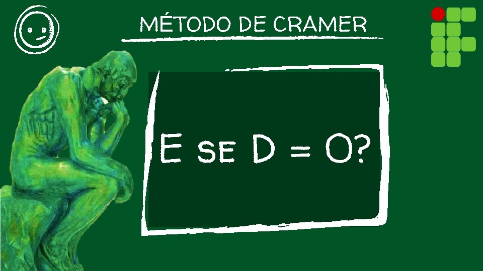 MÉTODO DE CRAMER E se D = 0? 