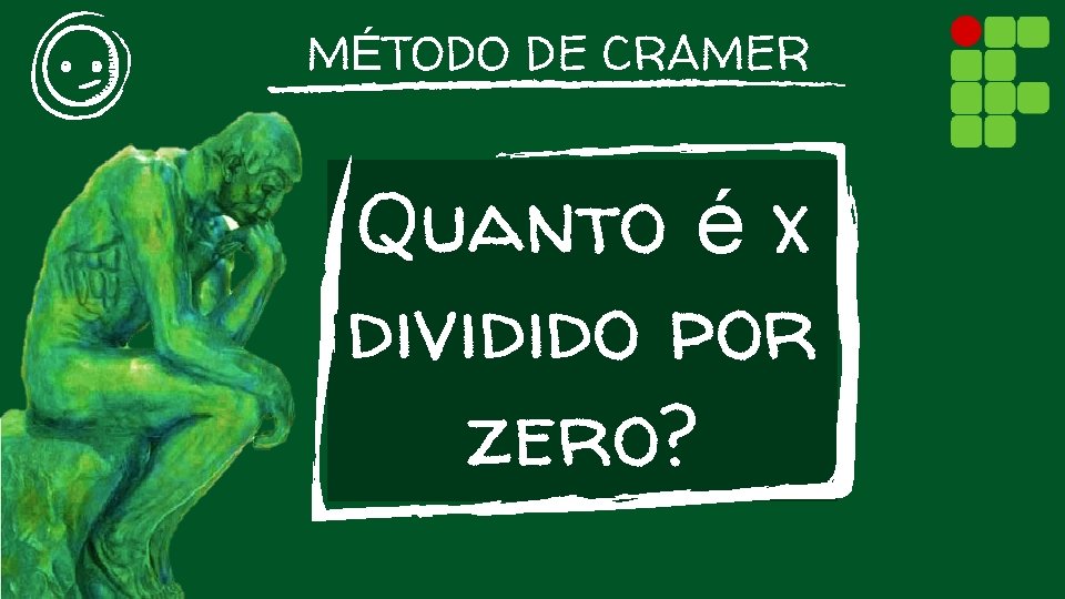MÉTODO DE CRAMER Quanto é x dividido por zero? 