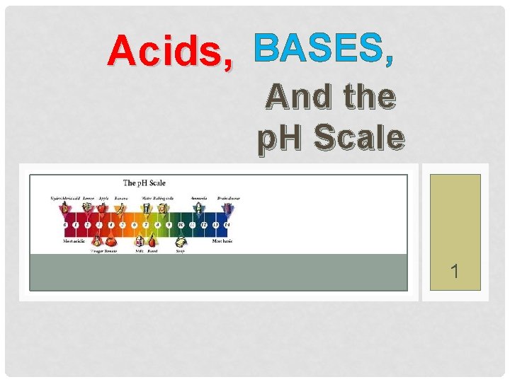 Acids, BASES, And the p. H Scale 1 