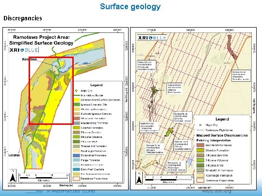 Surface geology Discrepancies Surface geology Discrepancies