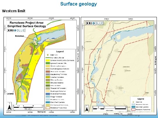 Surface geology Western limit Surface geology Western limit