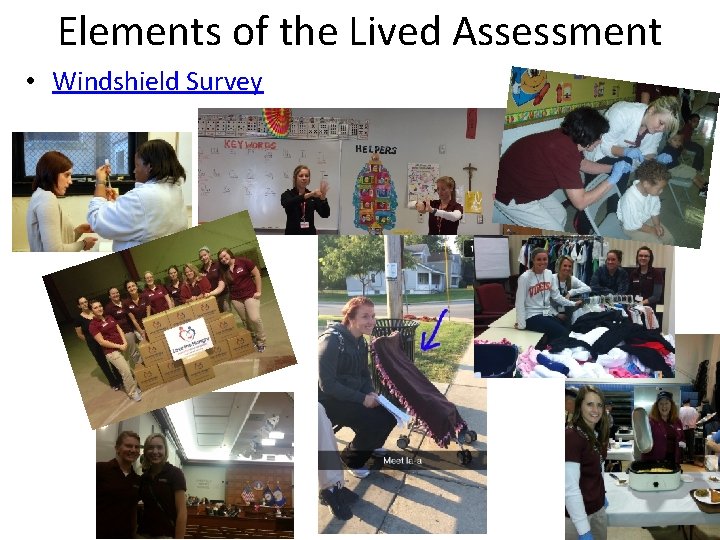 Elements of the Lived Assessment • Windshield Survey 