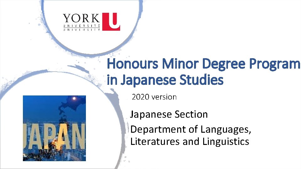 Honours Minor Degree Program in Japanese Studies 2020 version Japanese Section Department of Languages,