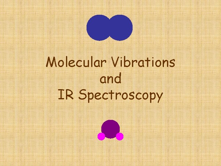 Molecular Vibrations and IR Spectroscopy 