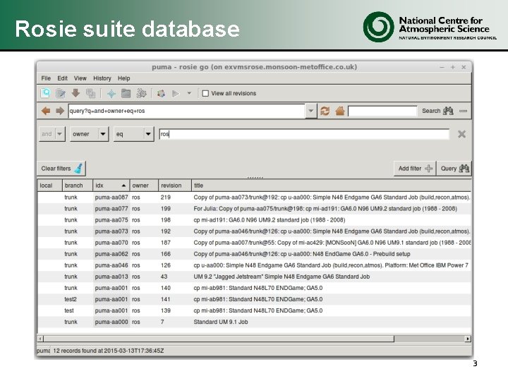 Rosie suite database 3 