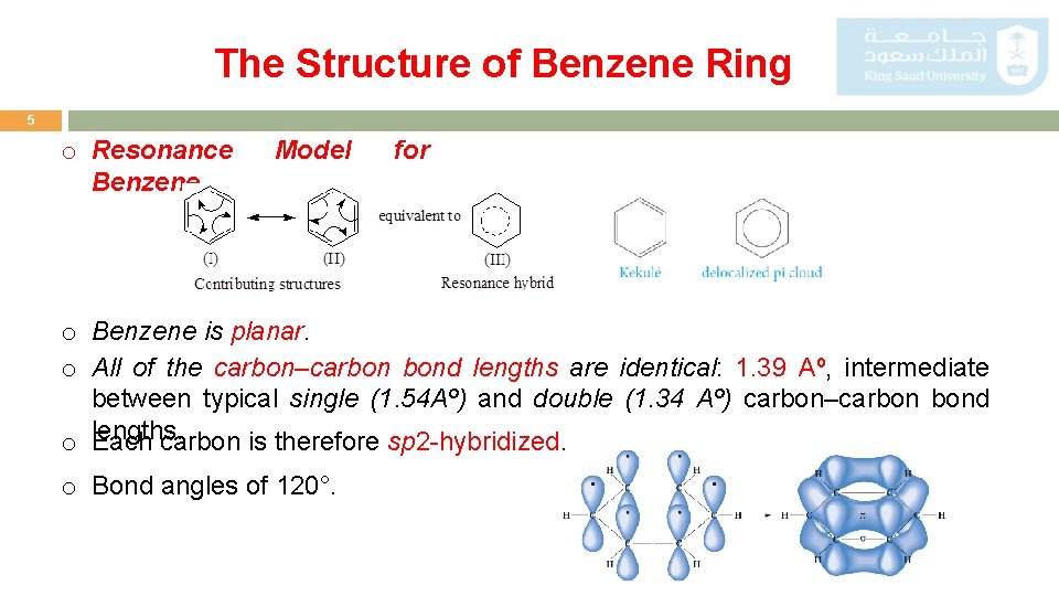 The Structure of Benzene Ring 5 o Resonance Benzene. Model for o Benzene is