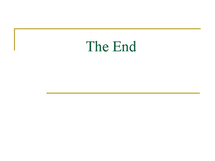 The End 