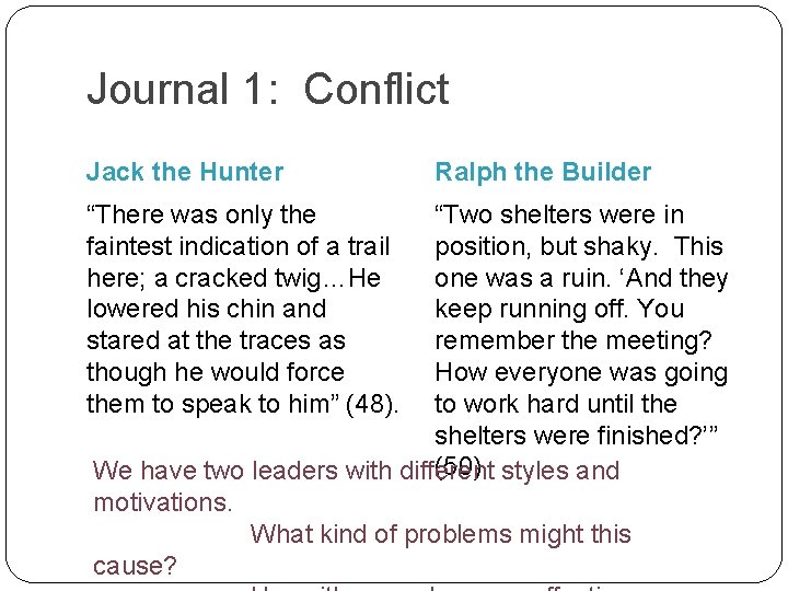 Journal 1: Conflict Jack the Hunter “There was only the faintest indication of a Journal 1: Conflict Jack the Hunter “There was only the faintest indication of a