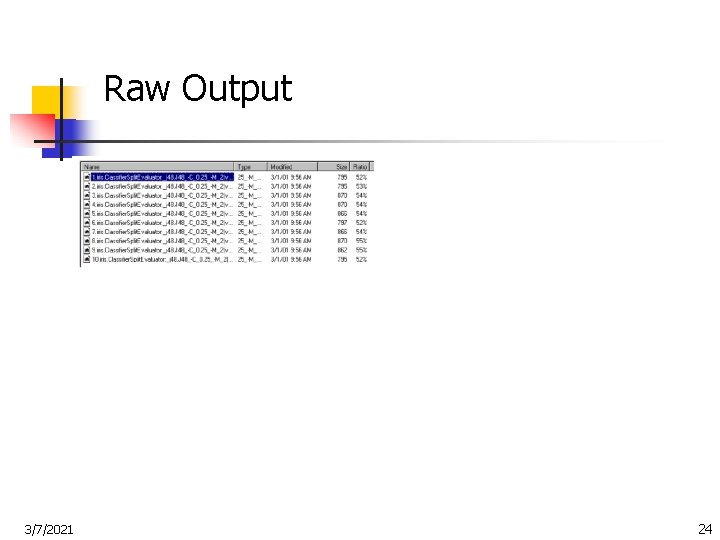 Raw Output 3/7/2021 24 