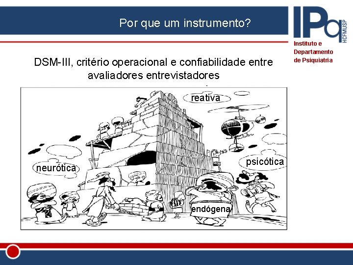 Por que um instrumento? DSM-III, critério operacional e confiabilidade entre avaliadores entrevistadores reativa psicótica