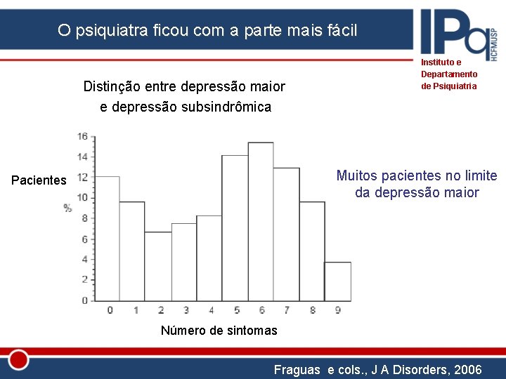 O psiquiatra ficou com a parte mais fácil Distinção entre depressão maior e depressão