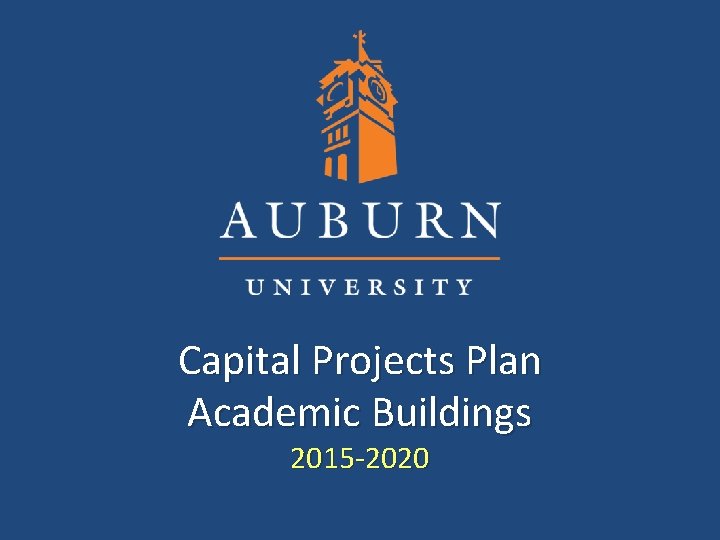 Capital Projects Plan Academic Buildings 2015 -2020 
