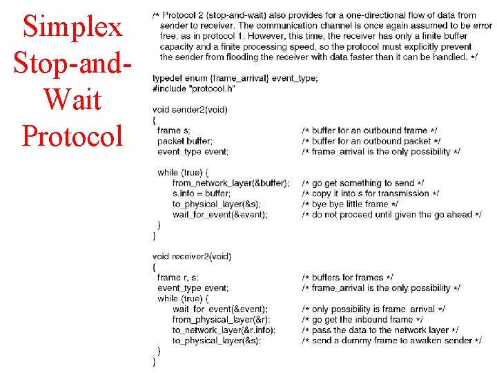 Simplex Stop-and. Wait Protocol 